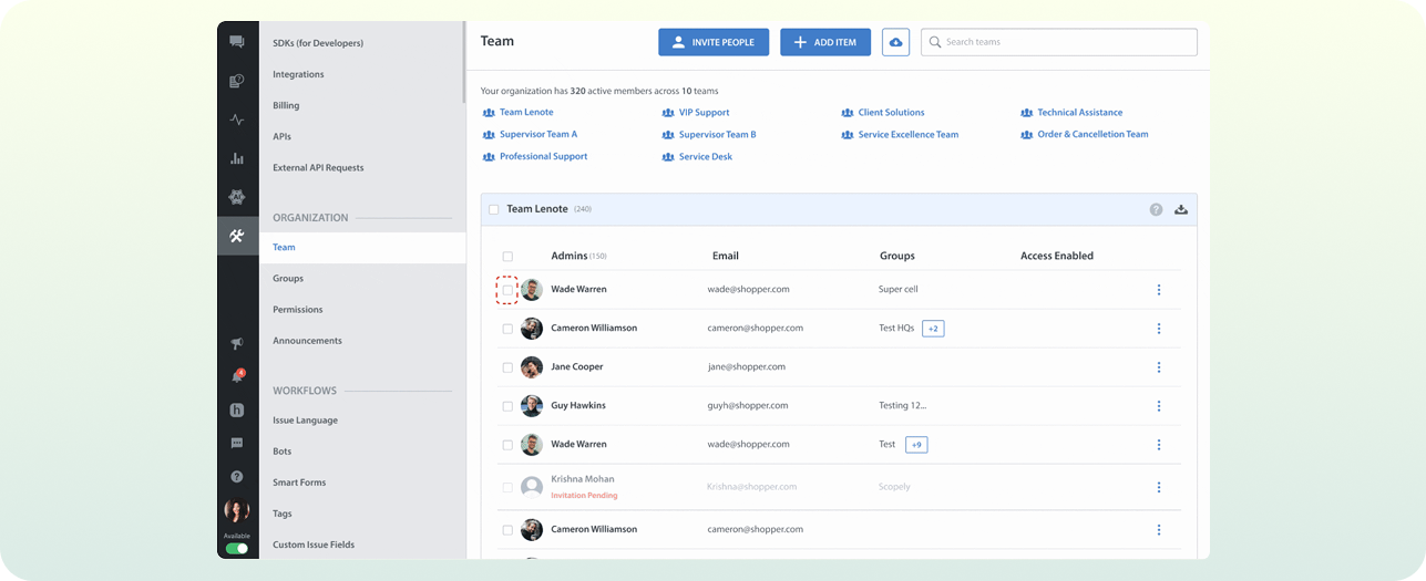 Feature Based Access Control for Custom Roles
