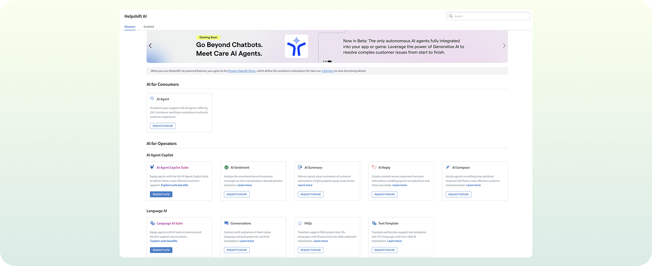 Helpshift AI Page Revamp
