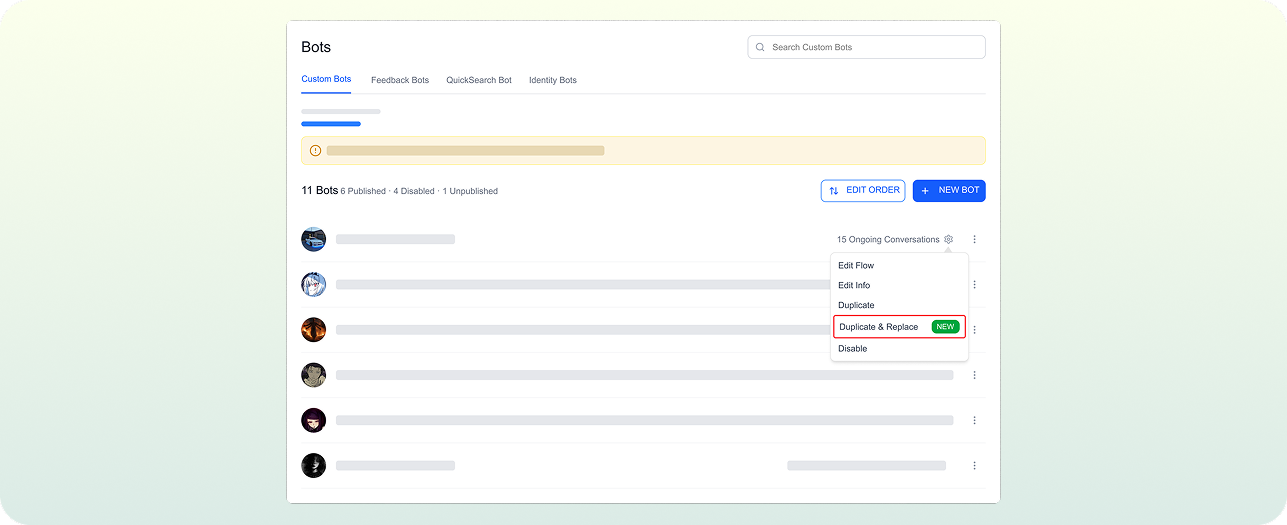 Duplicate & Replace Bots