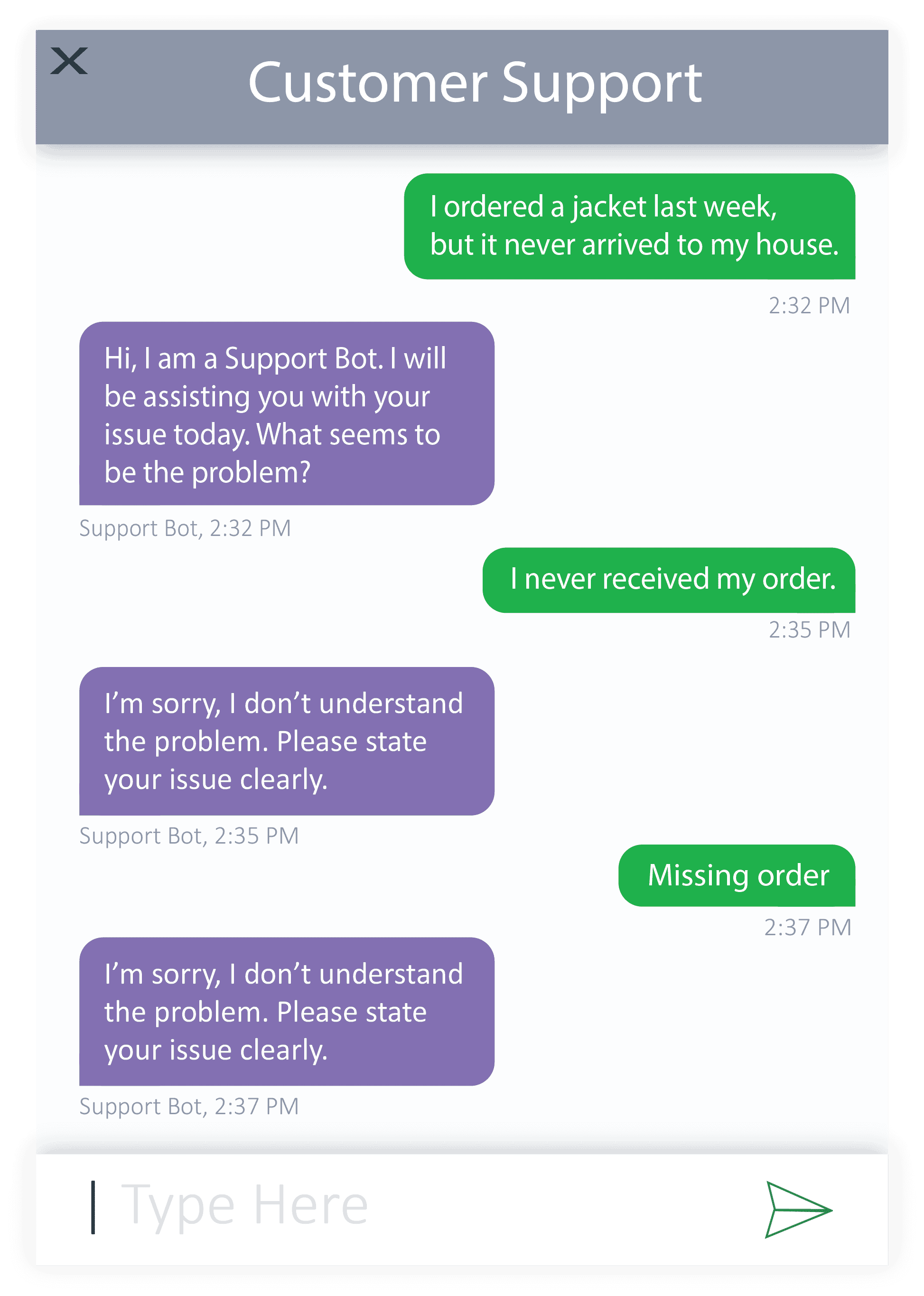 frustrating chatbot for customer service