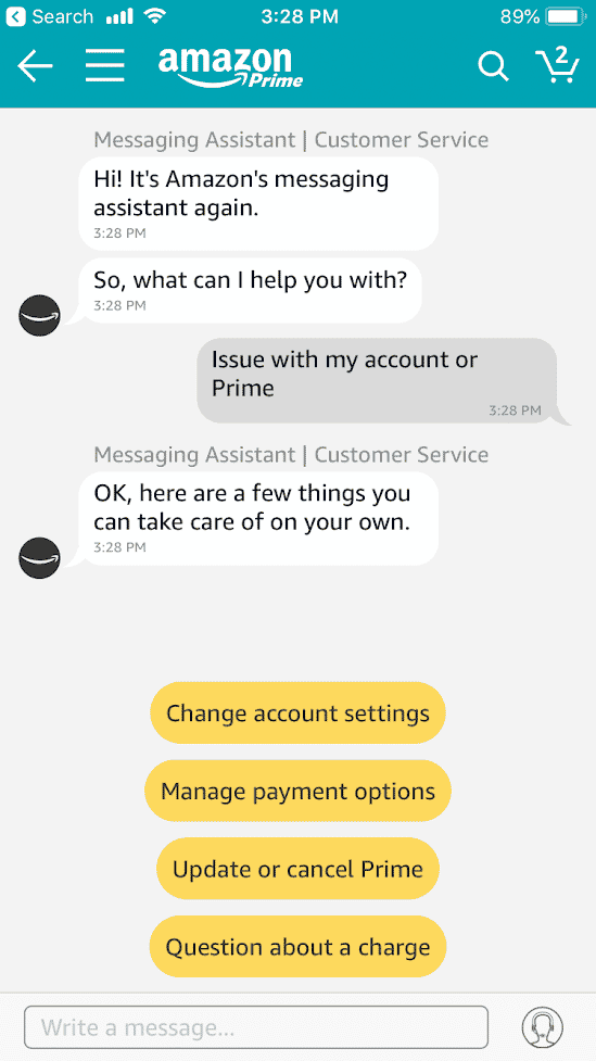 amazon's customer service chatbot