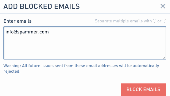 Helpshift Block Email