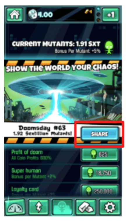 doomsday clicker app referral marketing