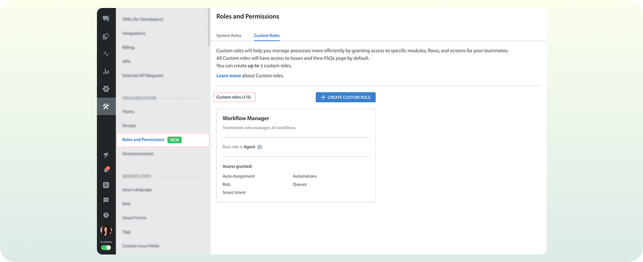 Custom Roles Enhancement