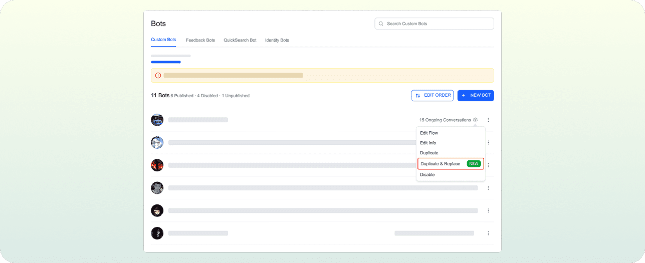 Duplicate & Replace Bots