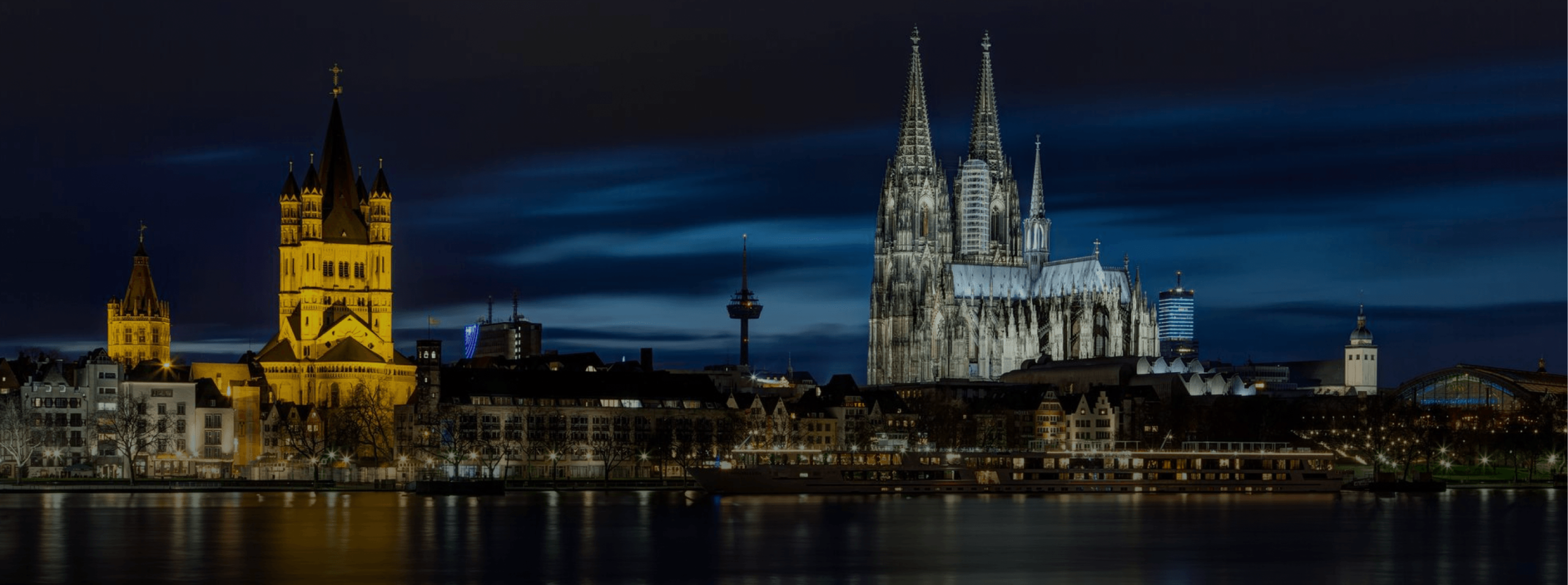 Cologne, Germany at dusk